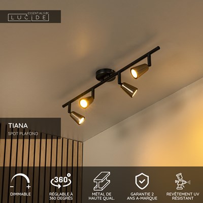 Lucide TIANA - Spot plafond - 4xGU10 - Champagne Couleur | Essential
